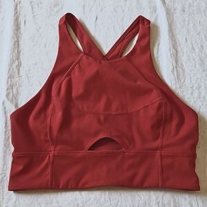 Free People Movement Unlined Racerback Sport Bra In Terracotta Size Medium